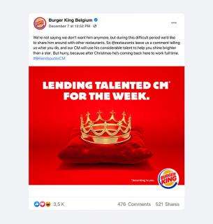 Burger King: #BKlendsoutitsCM, 1