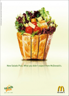 McDonald's Salads Plus:  Burger and Fries