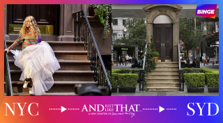 BINGE: Sex & the city staircase billboard