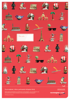 Norwegian Air Shuttle: PRINT AD THAT DOUBLES  AS CHRISTMAS WRAPPING PAPER