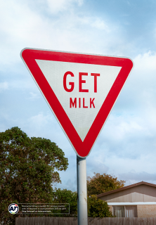 Auckland Transport: Distracted Road Signs - Get Milk