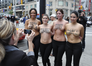 Rethink Breast Cancer: Boobyball stunt